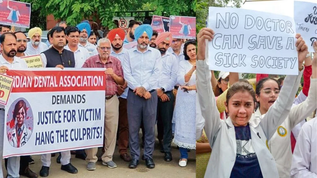 Punjab doctors protest for justice after kolkata tragedy 1 punjab doctors protest for justice after kolkata tragedy Indian medical association protest