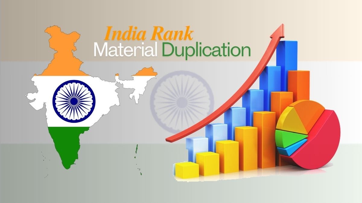 What is India rank in material duplication?