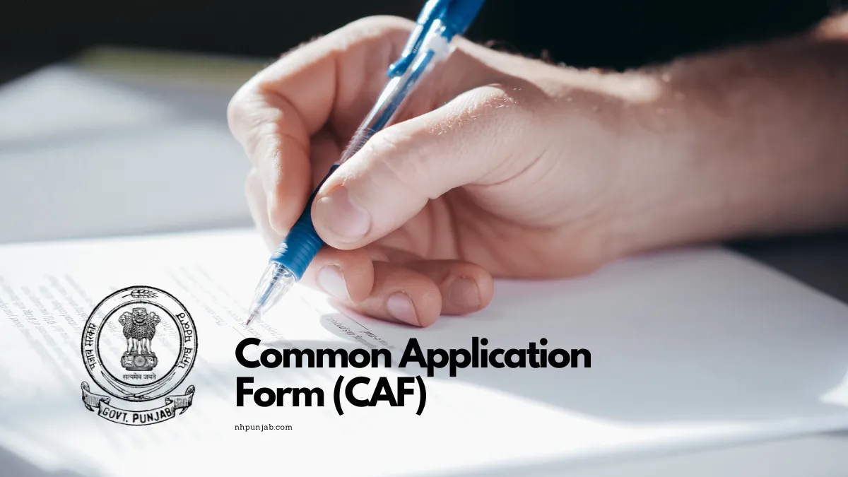 Punjab Common Application Form (CAF)