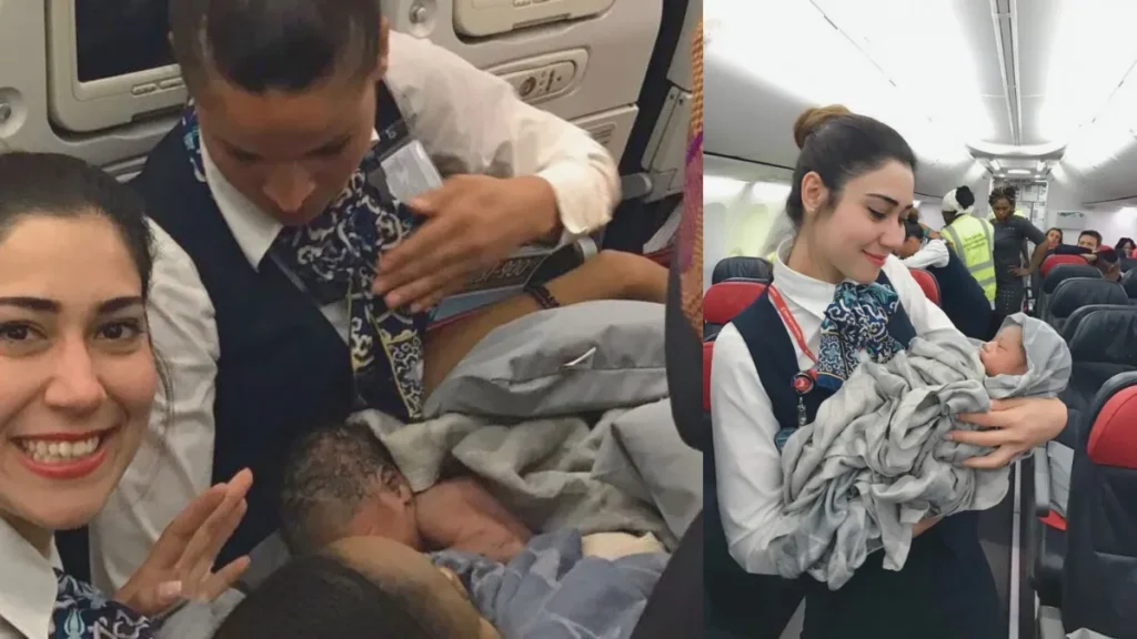 Baby Born Mid Flight citizenship 3 countries & lifetime free Flights