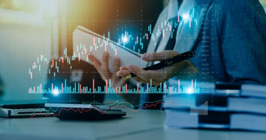 mage showing financial data and investor using calculator for GNG Electronics IPO, representing market activity and allotment status updates in 2025.