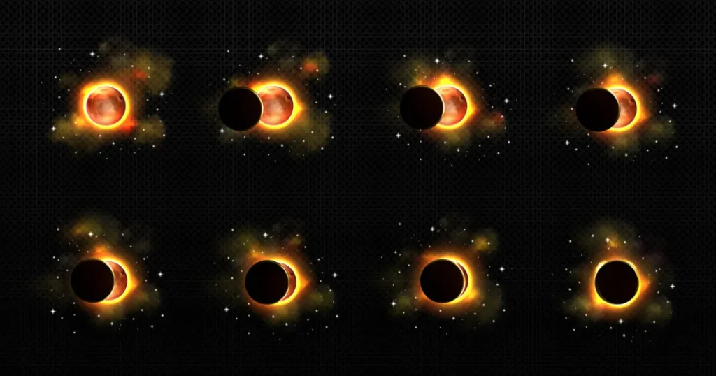 Solar Eclipse on August 2: Facts, Myths, and the Actual Eclipse Dates Explained Illustration of the solar eclipse phases with glowing corona, clarifying there is no solar eclipse on August 2, 2025, according to NASA and leading astronomical sources.