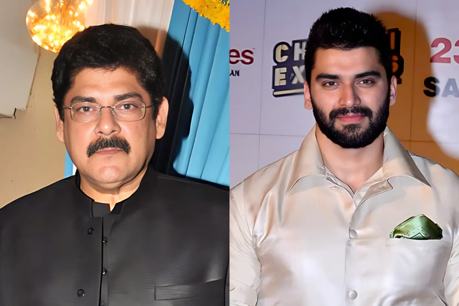 nh punjab Breaking News 38 Split image featuring Pankaj Dheer in black traditional attire and Nikitin Dheer in light-colored suit, highlighting their father-son legacy and life lessons.
