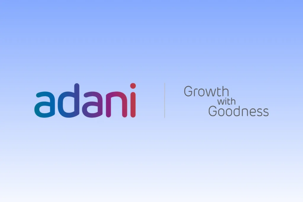 Adani logo and "Growth with Goodness" slogan representing the Mumbai launch of Adani Enterprises
rights issue with a 25 percent discount