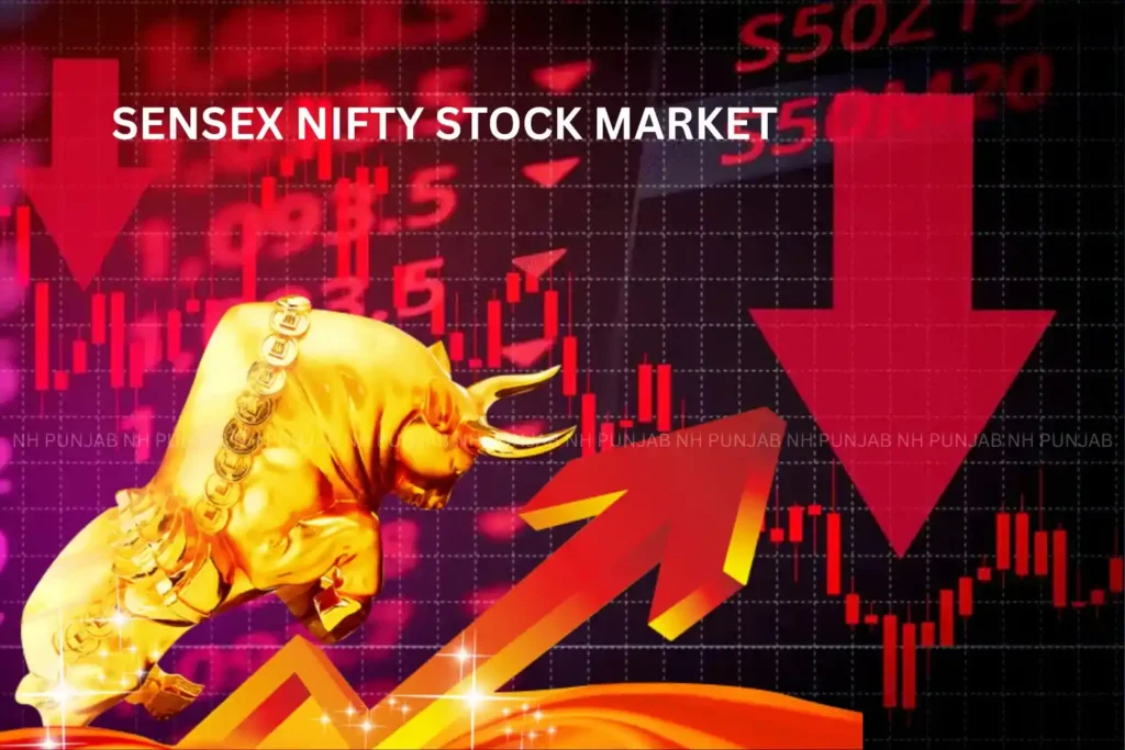 NH PUNJAB 13 Sharp swing in Mumbai Sensex and Nifty stock market with bull and bearish chart, surprising stock traders
